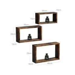 Store SONGMICS Étagères murales Marron Rustique