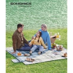 Best SONGMICS Tapis pique-nique vague Blanc