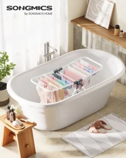 Clearance SONGMICS Étendoir à Linge Séchoir Pliable blanc