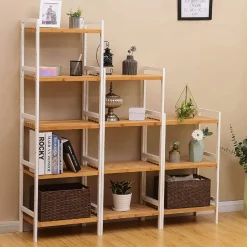 Fashion SONGMICS Tour 4 niveaux bambou Blanc