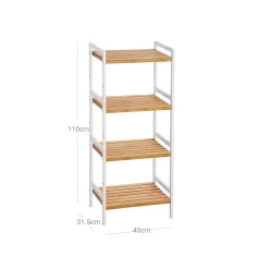 Fashion SONGMICS Tour 4 niveaux bambou Blanc