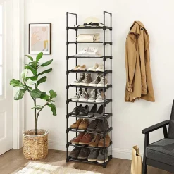 Outlet SONGMICS Tour chaussures 10 niveaux Noir