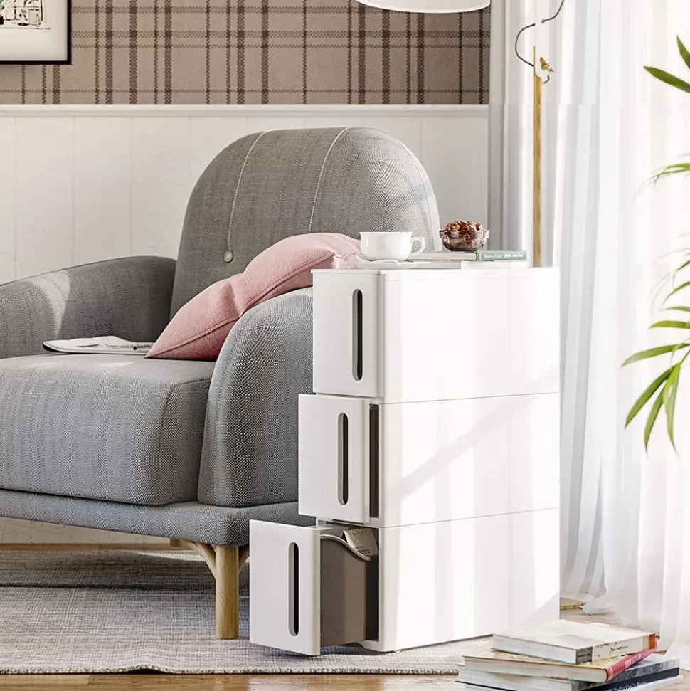 Outlet SONGMICS Tour de rangement sur roulettes Blanc