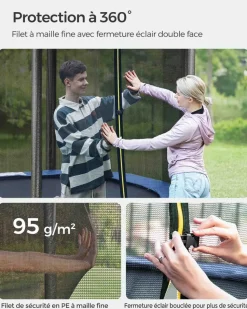 Clearance SONGMICS Trampoline Ø 427 cm noir bleu