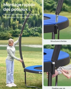 Discount SONGMICS Trampoline Ø 244 cm noir vert