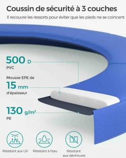 Discount SONGMICS Trampoline Ø 244 cm noir vert