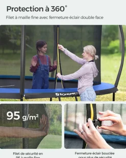 Discount SONGMICS Trampoline Ø 244 cm noir vert