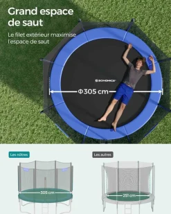 Hot SONGMICS Trampoline filet 305 cm