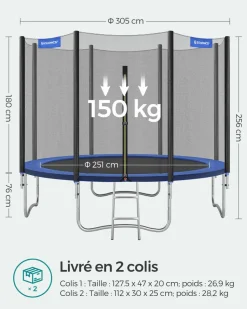 Hot SONGMICS Trampoline filet 305 cm