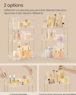 Hot SONGMICS Valise de maquillage 4-en-1 Argent