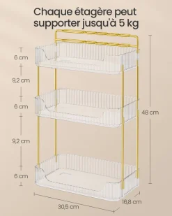 Hot SONGMICS Valise de maquillage 4-en-1 Argent