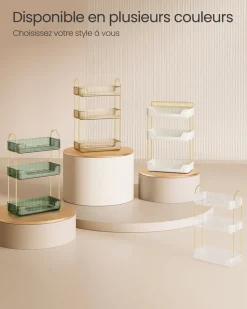 Hot SONGMICS Valise de maquillage 4-en-1 Argent