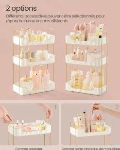 Hot SONGMICS Valise de maquillage 4-en-1 Argent